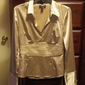 A. Byer Gold Satin Blouse